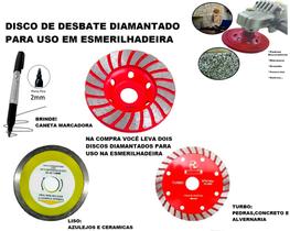 Disco desbaste rebolo diamantado segmentado 115 mm para uso em esmerilahdeira angular