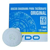 Disco Diagrama para Tacógrafo VDO Modelo 7D 125 km/h (Caixa com 10 unidades)