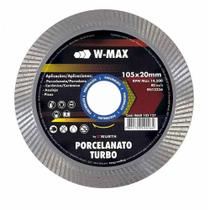 Disco diamantado 105 x 20 mm turbo fino porcelanato - W-Max Disco diamantado 105 x 20 mm turbo fino porcelanato - W-Max