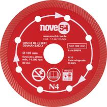 Disco diamantado 105mm turbo furo 20mm n4 - Nove54