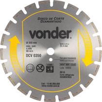 Disco Diamantado 350 mm, Para Asfalto e Concreto, Segmentado, DCV 0350, Vonder OstenVonder Disco Diamantado 350 mm, Para Asfalto e Concreto, Segmentado, DCV 0350, Vonder OstenVonder