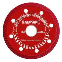 Disco Diamantado Braskoki 110Mm Turbo Jet Vermelho Seco Agua