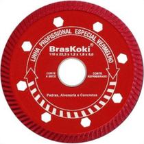 Disco Diamantado Braskoki 110Mm Turbo Jet Vermelho Seco Agua