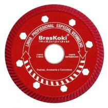 Disco Diamantado Braskoki 110Mm Turbo Jet Vermelho Seco Agua