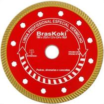 Disco Diamantado Braskoki 180Mm Turbo Jet Vermelho Seco Agua