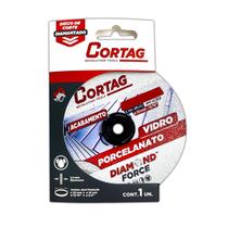 Disco Diamantado Para Porcelanato Vidro Cortag 115mm Refrigerado Perfil Contínuo 22,22 mm Furo Corte 45 90 Para Esmerilhadeira Corte Preciso e Ótimo