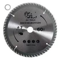 Disco Diamantado Para Serra 7" 20mm 60T Dente Ponta Tungstenio