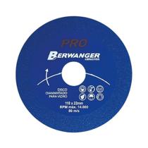 Disco Diamantado para Vidro Pró 110x22mm com Anel 20mm e 16mm - 3678 - Berwanger