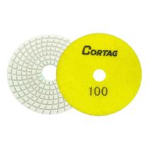Disco Diamantado Polimento 100mm Seco / Úmido Amarelo Grão 100 Cortag