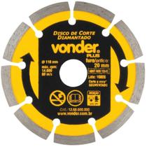Disco diamantado segmentado 110 mm para alvenaria e concreto - Vonder Disco diamantado segmentado 110 mm para alvenaria e concreto - Vonder