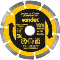 Disco Diamantado Segmentado 125mm V3 1268125000 Vonder Disco Diamantado Segmentado 125mm V3 1268125000 Vonder