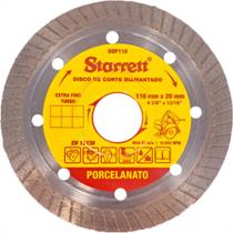 Disco Diamantado Starrett Turbo Porcelanato 110Mm X 20Mm - Fino 1,2Mm - Ddp110 Disco Diamantado Starrett Turbo Porcelanato 110Mm X 20Mm - Fino 1,2Mm - Ddp110