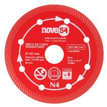 Disco Diamantado Turbo 105mm N4 para Corte a Seco em Cerâmica Concreto e Pedras Vermelho Nove54 Disco Diamantado Turbo 105mm N4 para Corte a Seco em Cerâmica Concreto e Pedras Vermelho Nove54