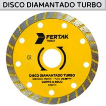Disco Diamantado Turbo 4'' Fertak Tools Disco de Corte Para Granito, Tijolo, Telha, Concreto, Alvenaria Para Serra Mármore Makita.