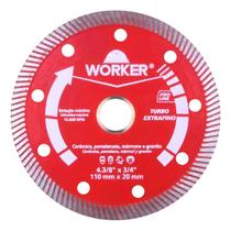Disco Diamantado Turbo Extrafino 110x20mm Porcelanato Worker