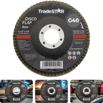 Disco Flap 115 mm G40 Fibra Reto Aço Tradestar