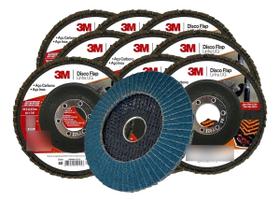DISCO FLAP 115mm GRÃO 60 3m DESBASTE - KIT COM 10 DISCOS