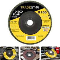 Disco Flap 180 mm G100 Fibra Cônico Aço Tradestar