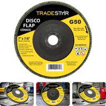 Disco Flap 180 mm G50 Fibra Conico Aço Tradestar