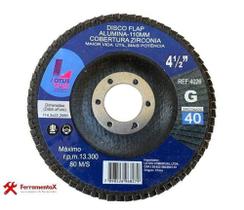DISCO FLAP 4 1/2" grão 40 (4026) - LOTUS DISCO FLAP 4 1/2" grão 40 (4026) - LOTUS