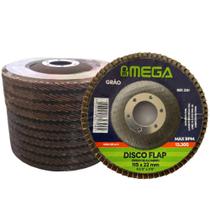 Disco Flap 4.1/2 Grão 80 Kit 10 Unidades Lixa Para Ferro Madeira e Aço Inox - MEGA Disco Flap 4.1/2 Grão 80 Kit 10 Unidades Lixa Para Ferro Madeira e Aço Inox - MEGA