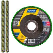 Disco Flap 4.1/2 POL Grão 60 Standard Com 100 Unidades NORTON