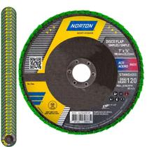 Disco Flap 7 POL Grão 120 Standard 40 Unidades NORTON