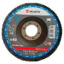 Disco Flap Aço 115mm G40 Embalagem com 5 Unidades Wurth 0579400040 Kit