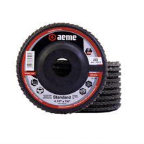 Disco Flap Aeme Standard Nylon Preto Reto Zircônio 4.1/2" (115mm) 10 Unidades