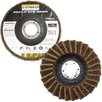 Disco Flap com Manta 5" Grossa Amarela Ideal para Desbaste Lixar Polir Aço Aluminio Metais