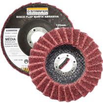 Disco Flap com Manta 5" Media Vermelha Ideal para Desbaste Lixar Polir Aço Aluminio Metais