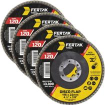 Disco Flap Cônico 115Mm Grão 120 Madeira Aço Desbaste 04 Un Disco Flap Cônico 115Mm Grão 120 Madeira Aço Desbaste 04 Un