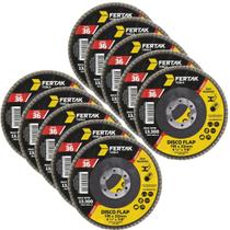 Disco Flap Cônico 115Mm Grão 36 Madeira Aço Desbaste 10 Un