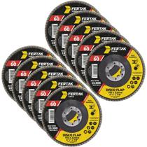 Disco Flap Cônico 115Mm Grão 60 Madeira Aço Desbaste 10 Un