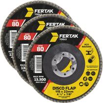 Disco Flap Cônico 115Mm Grão 80 Madeira Aço Desbaste 03 Un