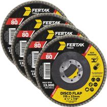 Disco Flap Cônico 115Mm Grão 80 Madeira Aço Desbaste 04 Un