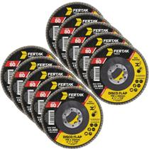 Disco Flap Cônico 115Mm Grão 80 Madeira Aço Desbaste 10 Un