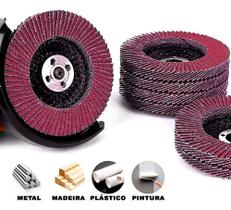 Disco Flap Cônico 4 1/2" Grão 40/60/80/120 Aço Inox e Metais Alta Durabilidade