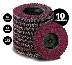 Disco Flap Cônico 4 1/2" Grão 40/60/80/120 Aço Inox e Metais Alta Durabilidade Disco Flap Cônico 4 1/2" Grão 40/60/80/120 Aço Inox e Metais Alta Durabilidade