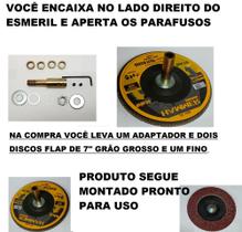 Disco flap de 7" com adaptador para uso em esmeril