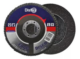 Disco flap desbaste acabamento disflex 4.1/2 gr60 alo fibra vidro esmerilhadeira lixadeira aço inox metal ferro madeira