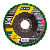 Disco Flap Fibra Norton R244 Standard 4.1/2" 115x22,23mm G40 - Embalagem com 10 Unidades.