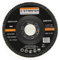 Disco Flap Lixa 4.1/2" X 7/8" Grão 60 Starfer Lixa Aço