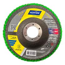 Disco Flap Norton R244 115mm Grão 60 Aço e Inox Disco Flap Norton R244 115mm Grão 60 Aço e Inox