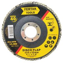 Disco Flap para Acabamento 4,5" Grão 40 Caixa 10 unidades - Fertak