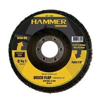 Disco Flap Profissional 115x22,2mm Grão 80 Furo 7/8" RPM 13.300 5 KS Série Premium Fibra de Vidro Hammer GYDF1180 Disco Flap Profissional 115x22,2mm Grão 80 Furo 7/8" RPM 13.300 5 KS Série Premium Fibra de Vidro Hammer GYDF1180