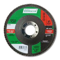 Disco Flap Redescor Óxido de Alumínio 4.1/2" Grão 60 C/10Pc