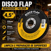 Disco Flap Removedor Para Tinta Ferrugem Verniz 115mm 4,5 Pol Furo 22mm Esmerilhadeira Metal Disco Flap Removedor Para Tinta Ferrugem Verniz 115mm 4,5 Pol Furo 22mm Esmerilhadeira Metal