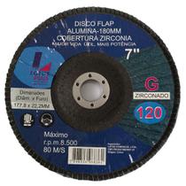 Disco Flap Zircônia 7" Grão 120 Plus Lotus