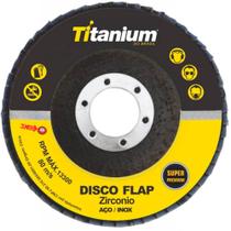 Disco Flap Zircônio Aço / Inox 4 1/2" Grão 120 - Titanium